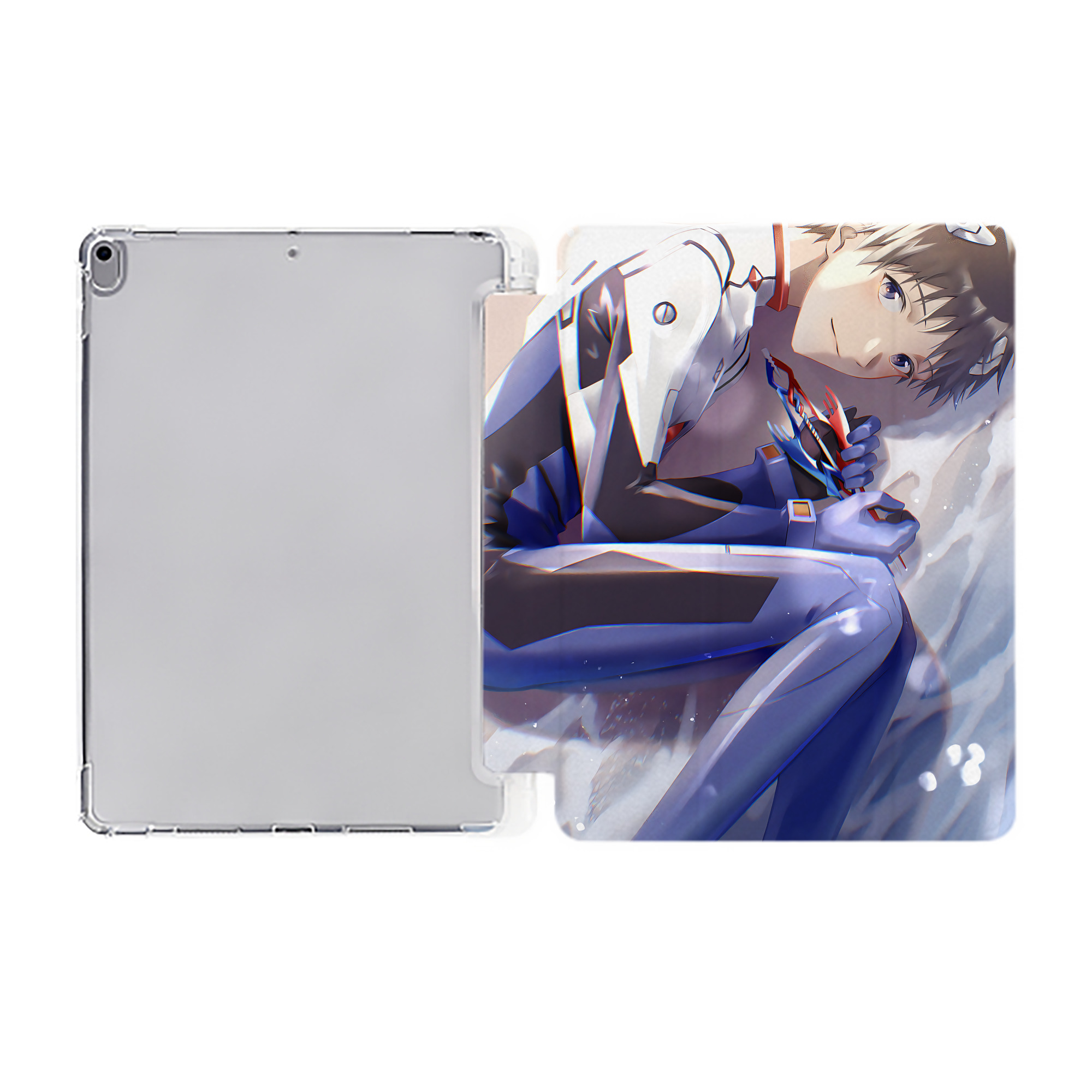 （画像用） EVA 新世紀エヴァンゲリオン IPad ケース ペン収納付き 三つ折りスタンド PUレザー×シリコン 対応機種9.5/10.5/10.9インチ